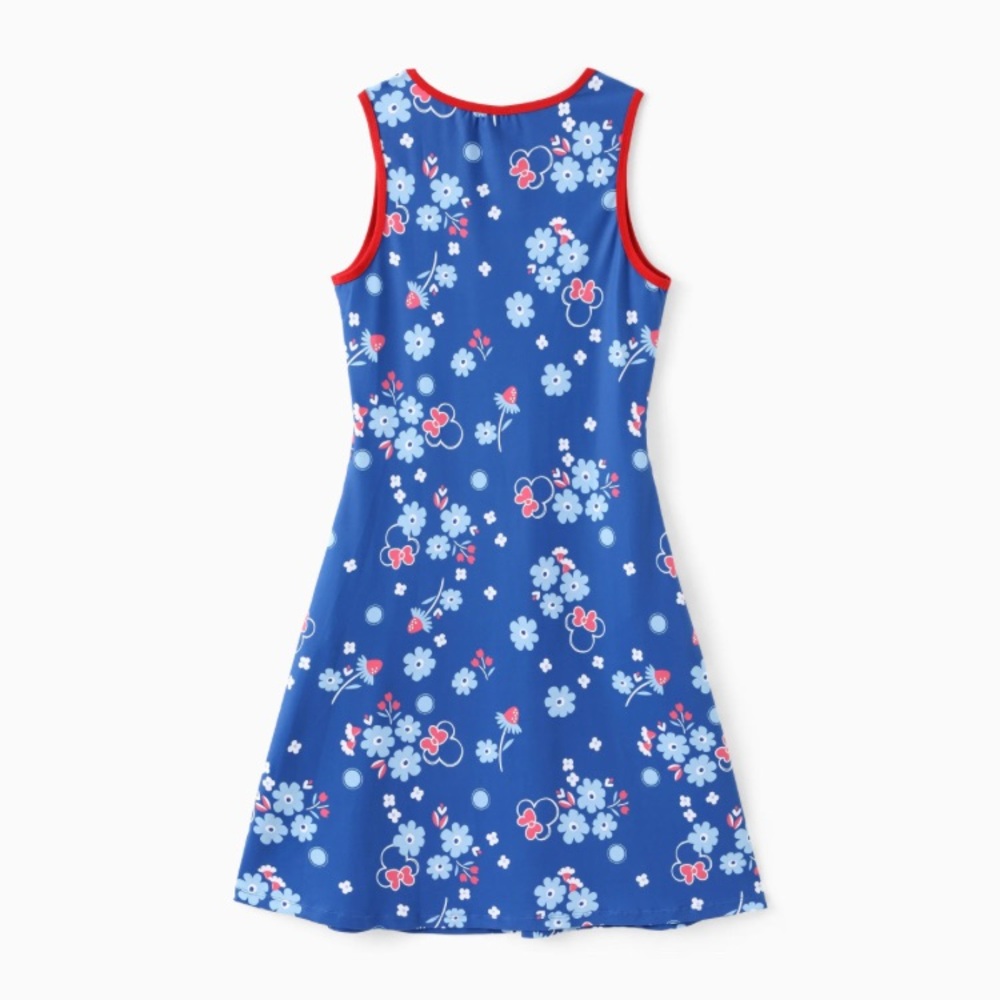 Disney Mickey and Friends Minnie Floral Print Blue Dress - Picture 2 of 11